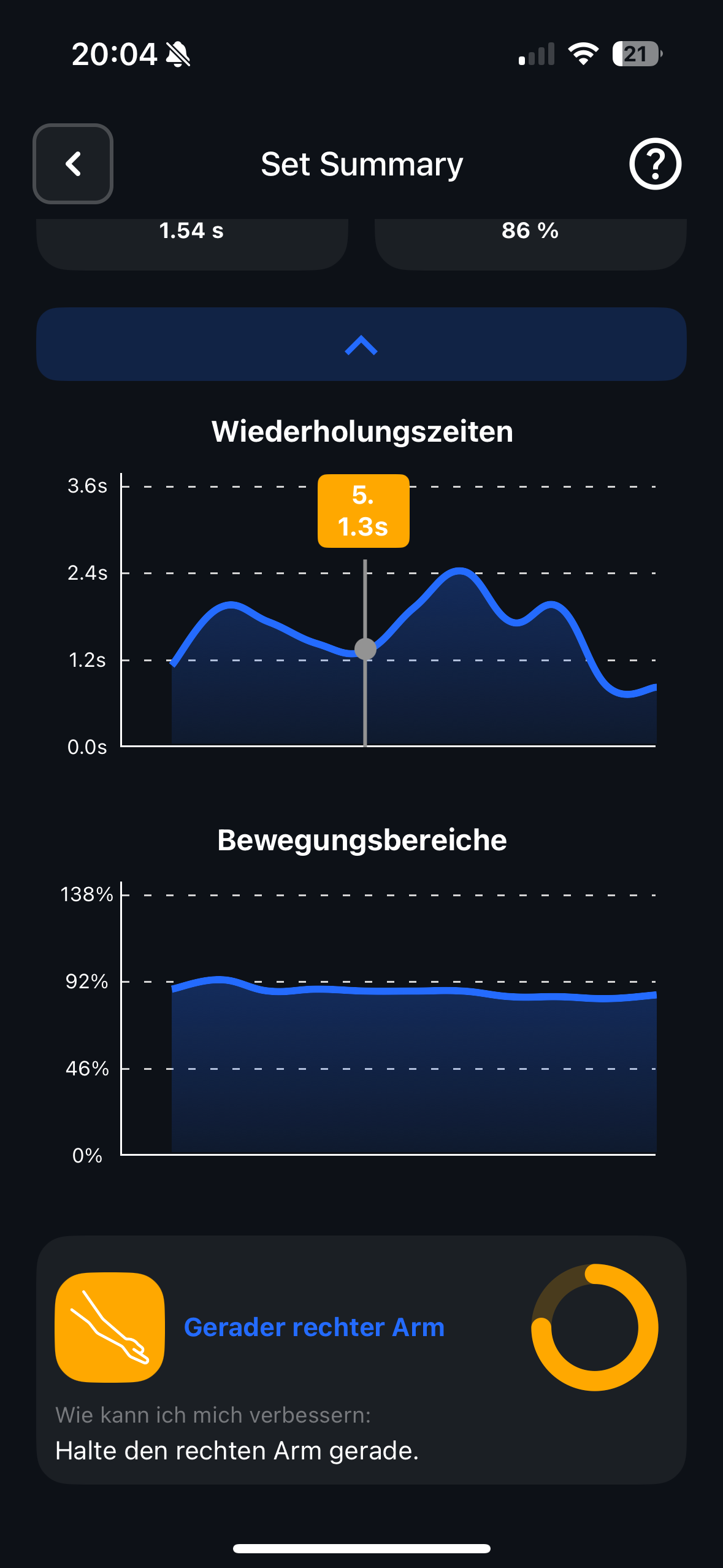 Satz-Statistik in der Rhino App